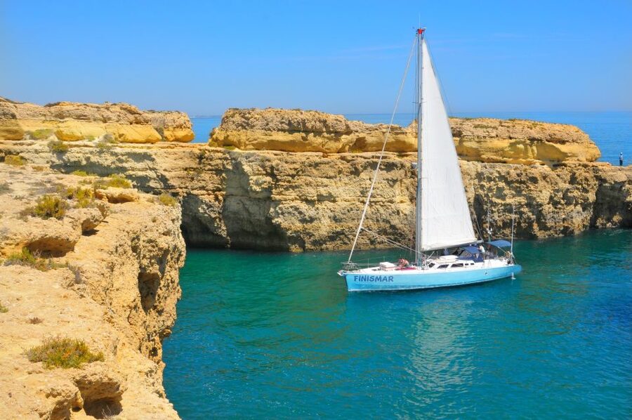 Albufeira: 3-Hour Yacht Daytime/Sunset Cruise to Benagil - Leaving Albufeira Marina on a sailing yacht