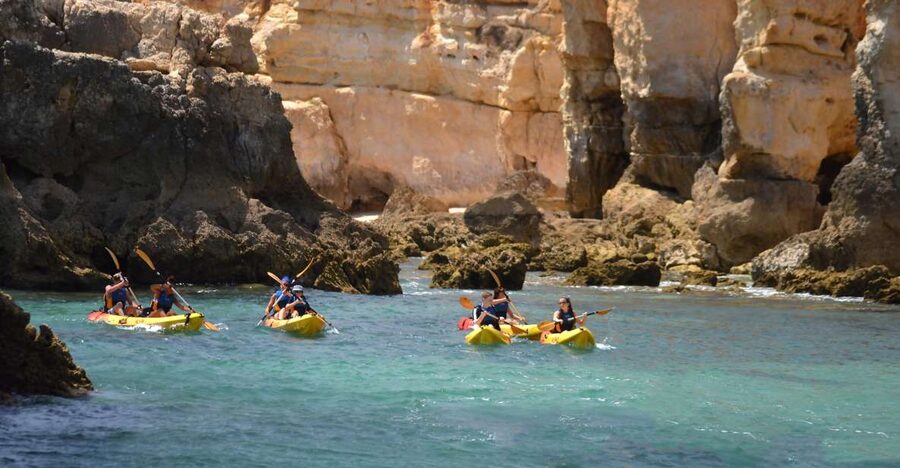 Albufeira: Algarve Kayak and Coastline Tour - Paddling beneath the Algarve cliffs