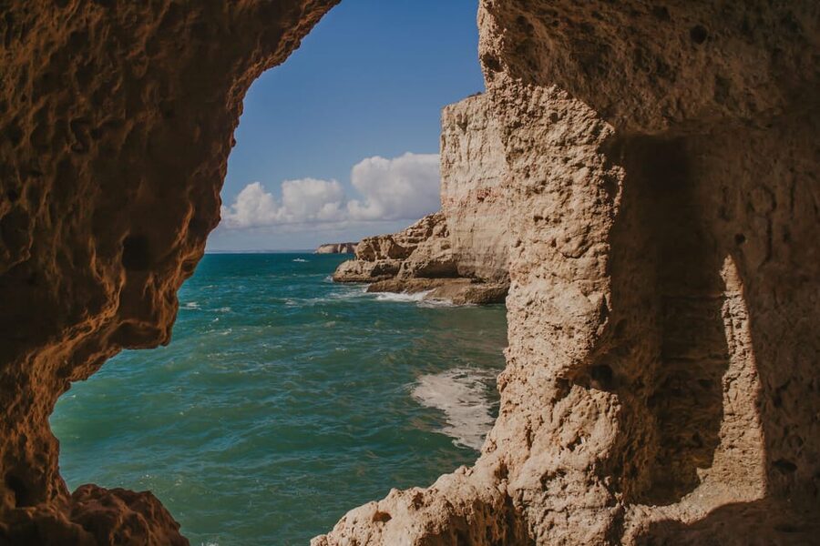 Albufeira: Benagil, Algar Seco, Marinha, and 7 Valleys Tour - Benagil Cave is viewed from the cliff, not the water