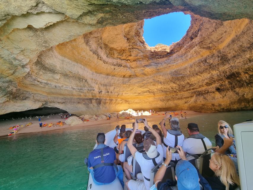 Albufeira: Benagil Cave and Dolphin Sightseeing Boat Cruise - Leaving Albufeira Marina for the Algarve coast