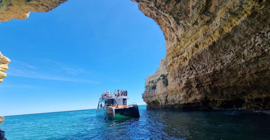 Albufeira: Coastline and Benagil Caves Tour by Catamaran - From Albufeira Marina to the open Atlantic