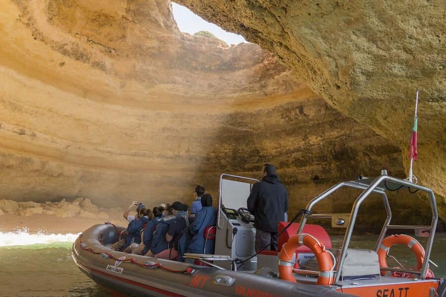 Albufeira: Dolphin Watching and Benagil Cave Boat Cruise - Benagil Cave and the limits of the sea