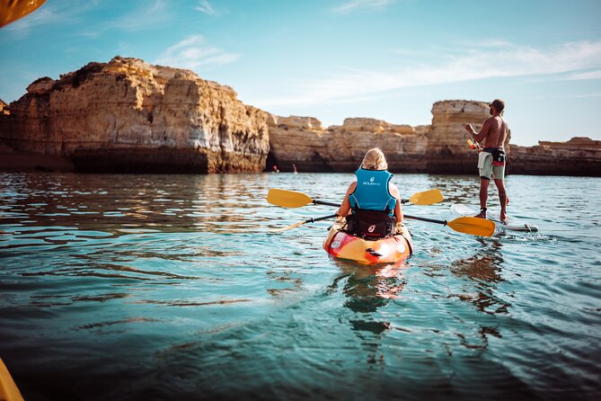 Albufeira Kayak Cave Tour – Hidden Beaches & Cliffs - Praia da Coelhinha and the first coastal views