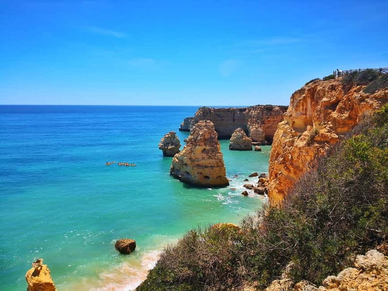 Albufeira, Olhão, Faro : Seven Hanging Valleys Guided Hiking - Cliffs, caves, and the view toward Benagil