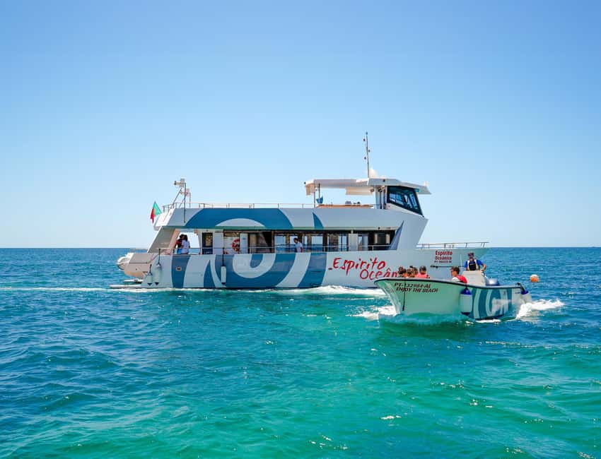 Albufeira: Sightseeing Cruise with Beach BBQ and Open Bar - The Algarve caves from the water