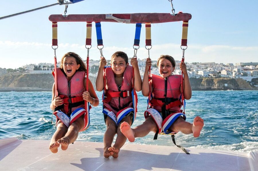 Albufeira: Single, Double or Triple Parasailing Tour - From Albufeira Marina to the launch platform