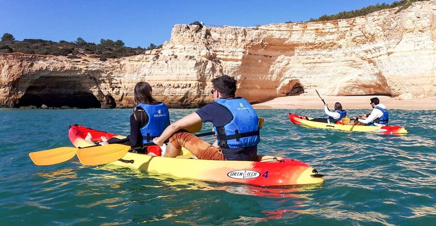 Benagil: Benagil Caves and Secret Spots Guided Kayaking Tour - The paddle to Benagil Sea Cave