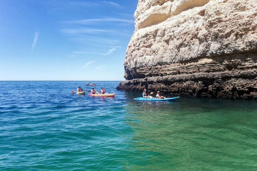 Benagil: Benagil Caves and Secret Spots Guided Kayaking Tour - What the water and crowds are really like