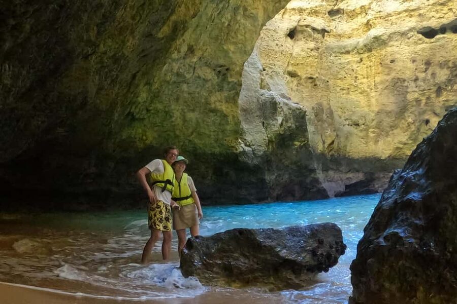 Benagil Caves: Kayaking Tour with a Local Guide - Inside Benagil Cave and onto its beach