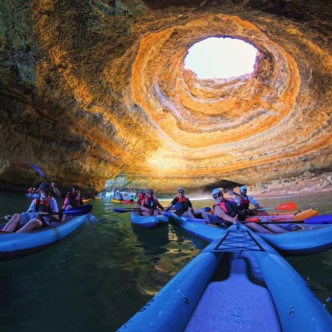 Benagil: Guided Kayak Tour inside caves and Praia da Marinha - Key points to know before booking