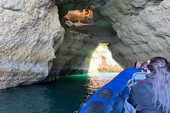 Boat trip along the Golden Coast and Benagil Caves - Algar Seco and the cliffs near Carvoeiro