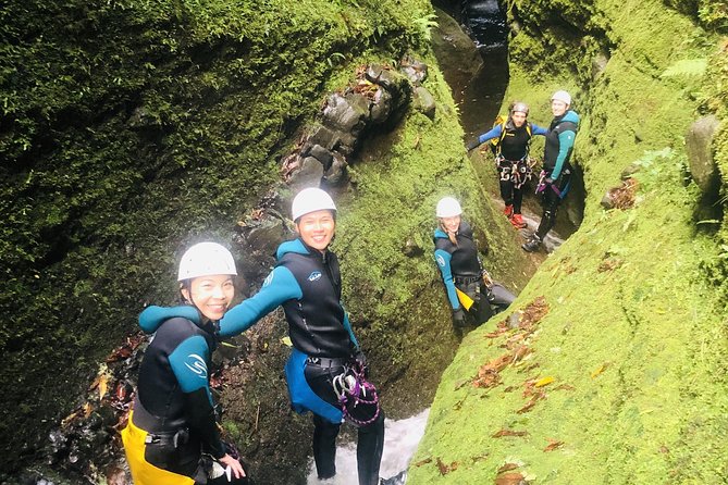 Canyoning Madeira Island - Level Two - Getting fitted with a wetsuit, shoes, and helmet
