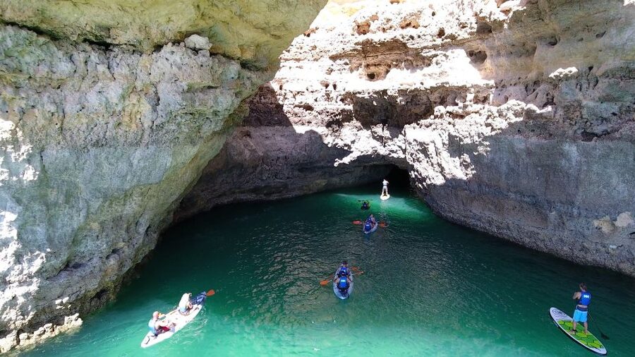 From Albufeira: Benagil Hidden Caves Tour by Kayak - Paddling near Praia da Marinha