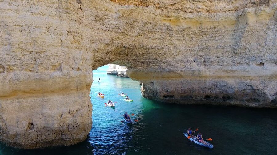 From Albufeira: Benagil Hidden Caves Tour by Kayak - Albandeira’s natural arch and smaller caves
