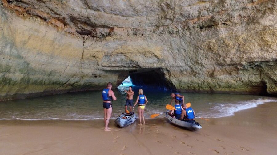 From Albufeira: Benagil Hidden Caves Tour by Kayak - The swim stop after kayaking