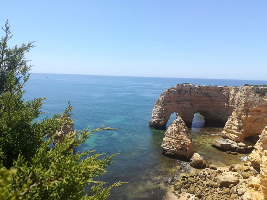 From Faro: 7 Valleys Hiking, Benagil Cave, & Snorkeling Tour - Senhora da Rocha Chapel above the sea