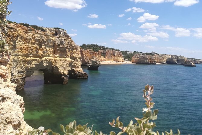 From Faro: Benagil Hiking Cliffs and the 4 Treasure Experience - Praia da Marinha and the first cliff walk