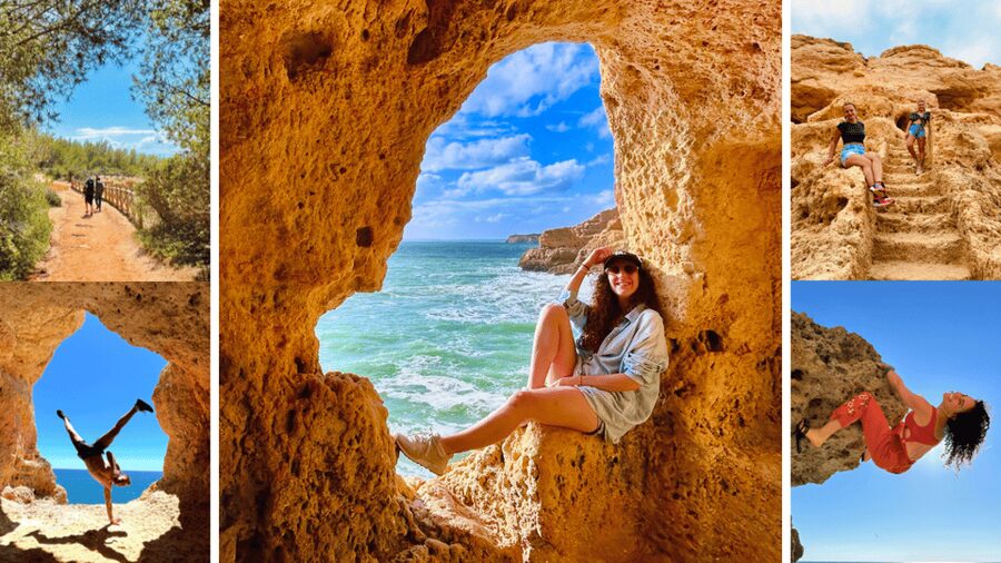 From Faro: Benagil, Marinha, 7 Valleys, and Algar Seco Tour - The optional cliff jump at the end