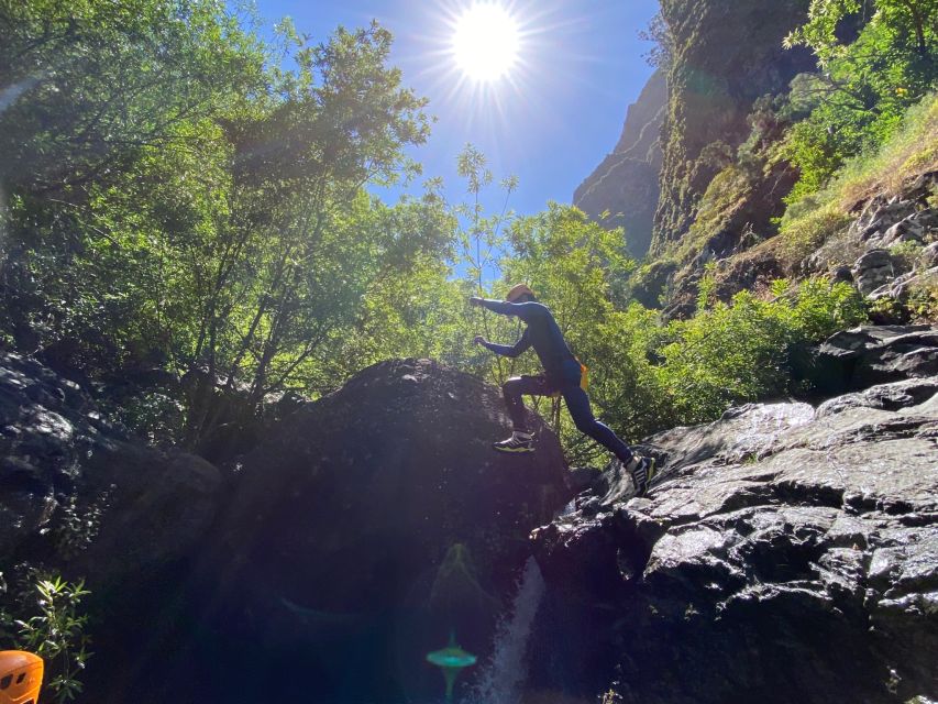 From Funchal: Intermediate Canyoning Adventure (Level 2) - Snacks, water, and a useful pause