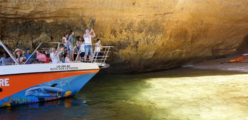 From Lagos: Benagil Caves Catamaran Cruise - Seeing Benagil Cave from the forward platform