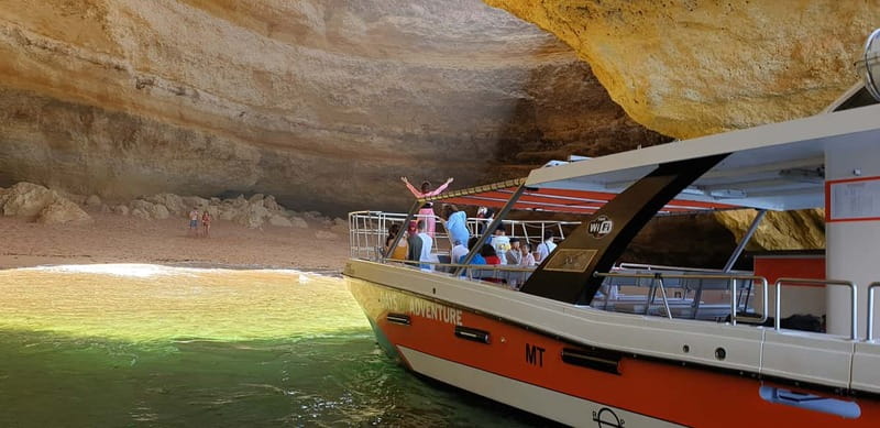 From Lagos: Benagil Caves Catamaran Cruise - The Algarve coast becomes the main event