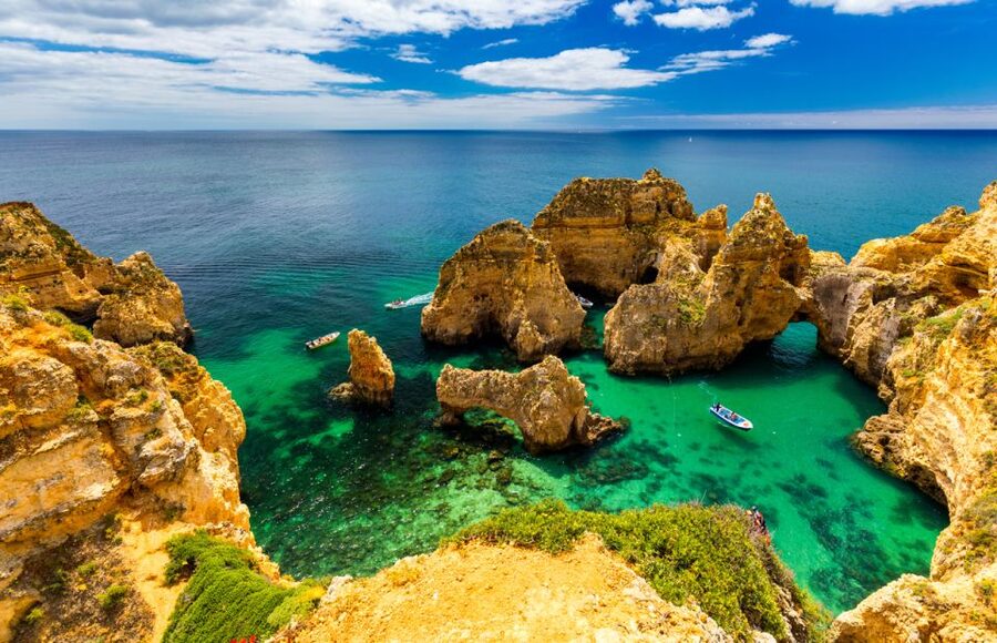 From Lagos: Cruise to the Caves of Ponta da Piedade - The turquoise lagoon at Ponta da Piedade