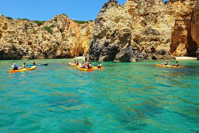 From Lagos: Kayak Tour of Ponta da Piedade Caves on Catamaran - Paddling around the caves and cliffs