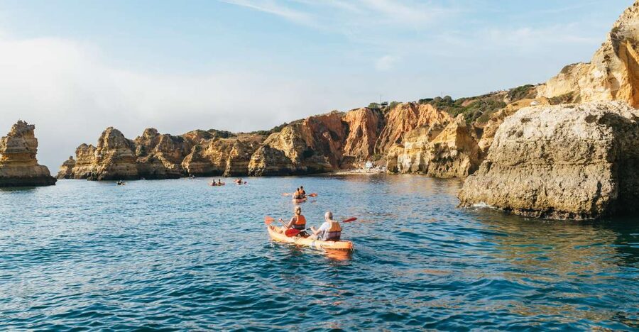 From Lagos: Kayaking and Boat Cave Explorer Tour - Meeting at Lagos Marina and getting ready