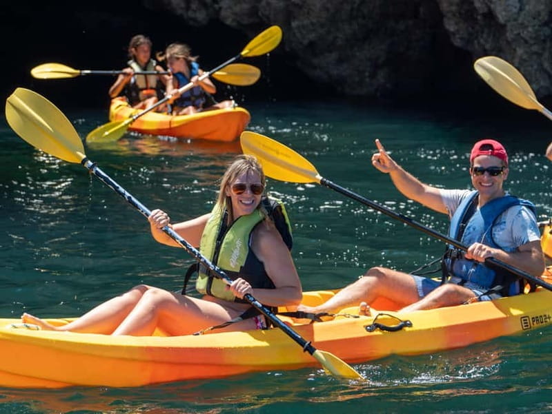 From Lagos: Ponta da Piedade Caves Kayak Tour from Catamaran - Inside the caves and arches