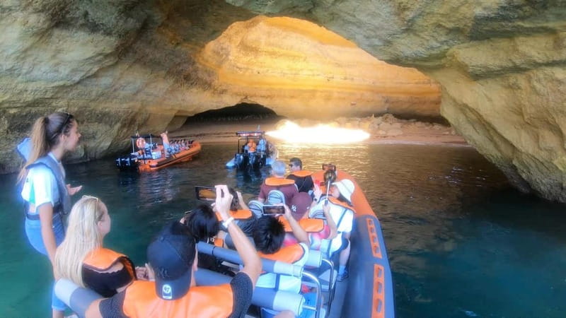 From Lagos: Scenic Cruise to the Benagil and Carvoeiro Caves - Carvoeiro’s caves and sandstone cliffs
