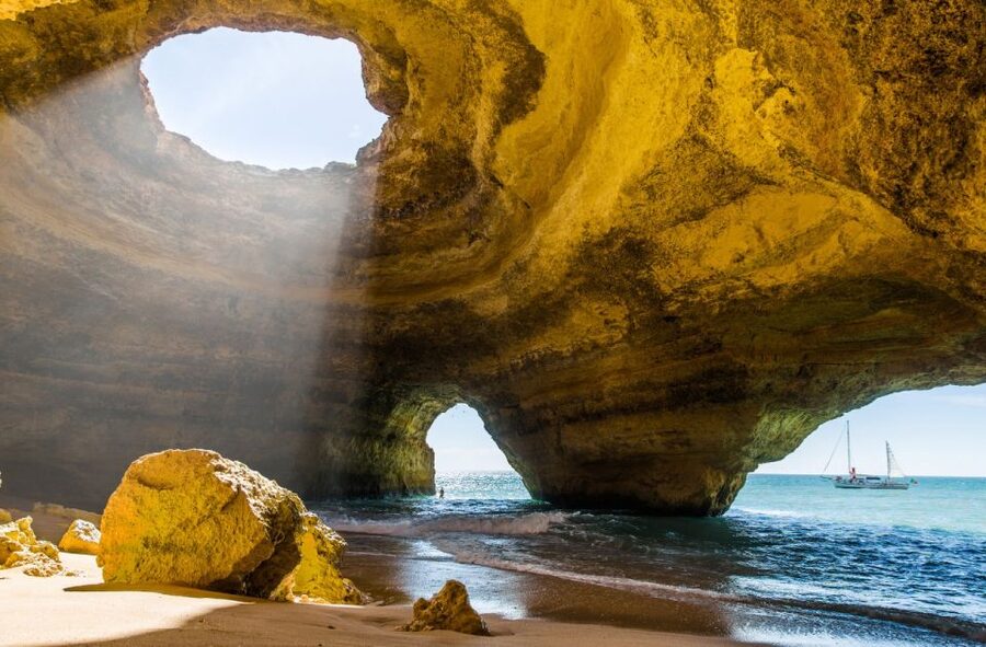 From Portimão: Benagil Sea Caves Boat Tour at Sunrise - The boat, seating, and comfort level