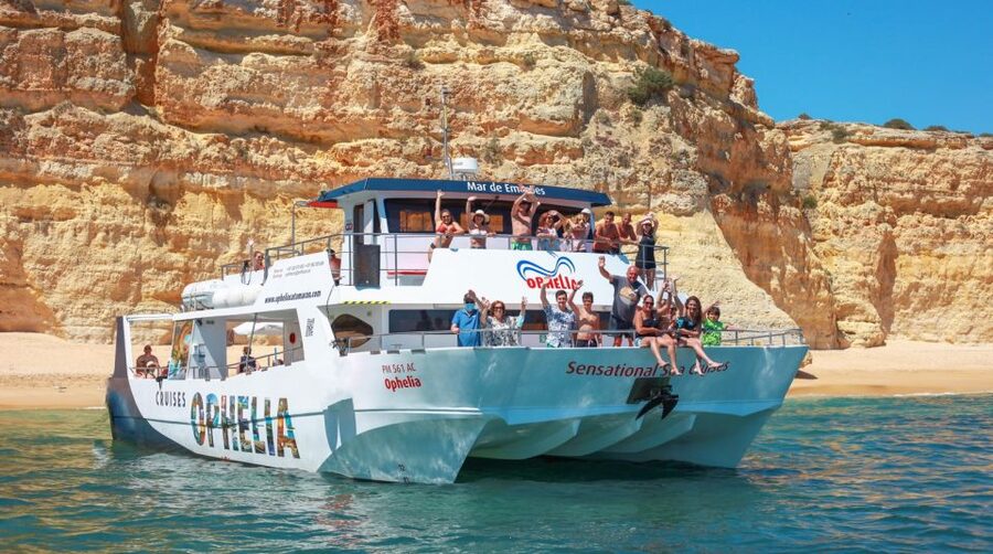 From Portimão: Catamaran Cruise to Benagil Caves with BBQ - From Portimão Pier to the Algarve coast