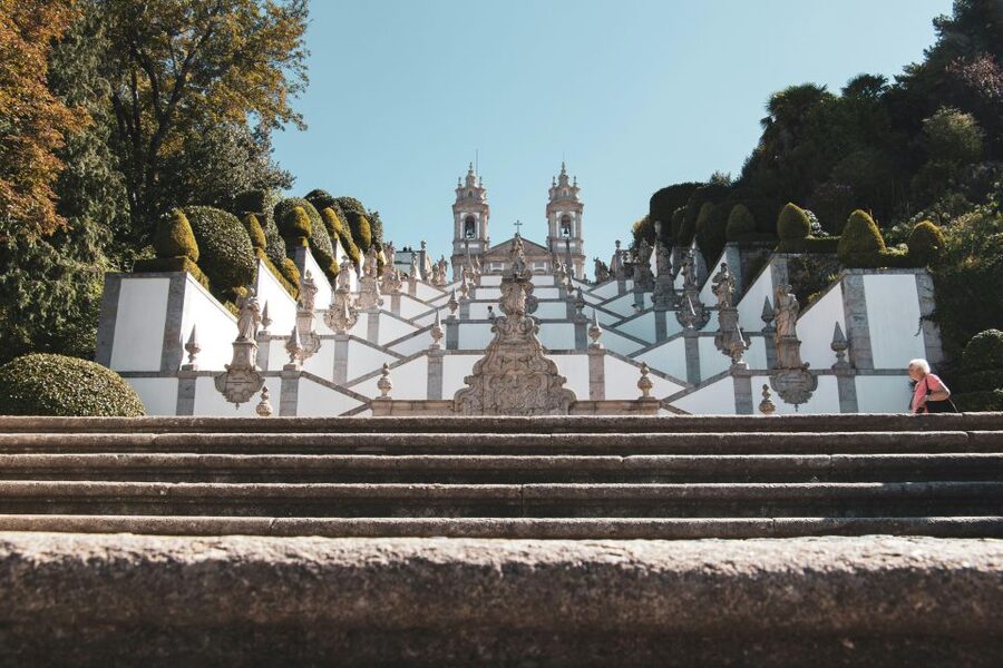 From Porto: Braga & Guimarães with Lunch Small Group Tour - Braga Cathedral beyond the main doorway