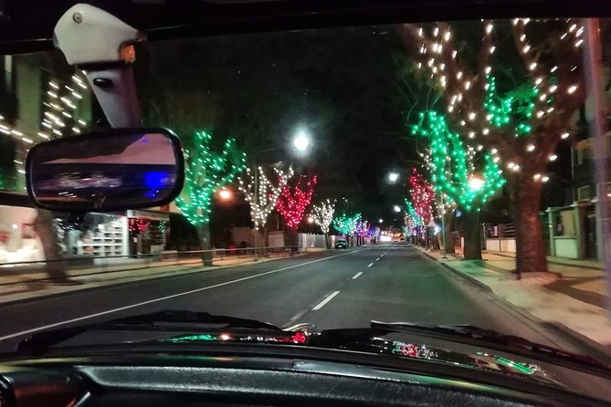 Funchal Christmas lights sightseeing night tour - Riding through the city center