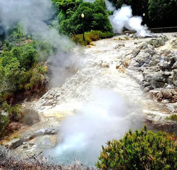 Furnas: Volcano Crater, Lake, Tea Plantation, and Waterfall - Ribeira dos Caldeirões and the Nordeste waterfalls