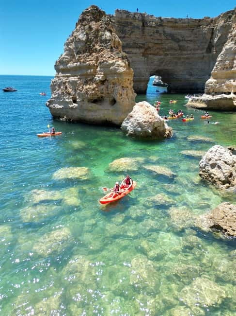 Kayak Tour Unexplored Caves + Benagil Cave - Starting at a quiet beach near Benagil
