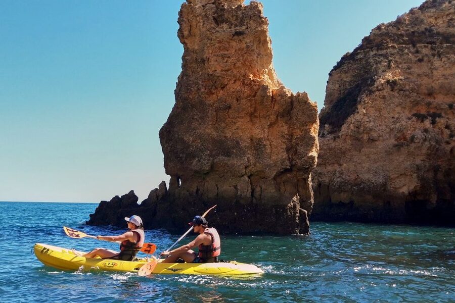 Lagos: Guided Kayak Tour - Paddling toward Ponta da Piedade