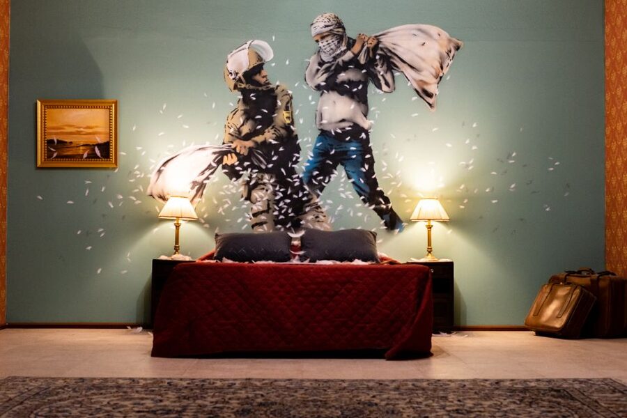 Lisbon: Banksy Museum Permanent Exhibition Entry Ticket - Girl with Balloon and the familiar Banksy images