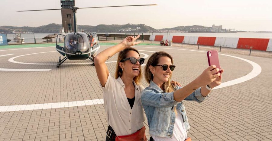 Lisbon: City and Coastline Sightseeing Helicopter Flight - Crossing the 25th April Bridge