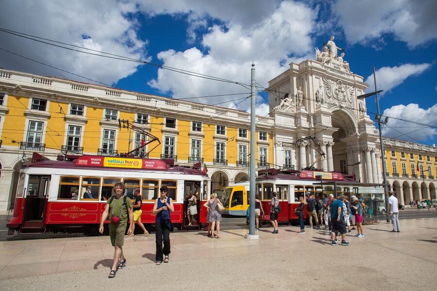 Lisbon: Hills Red Tram Tour by Tram 28 Route 24-Hour Ticket - Baixa opens the ride with Lisbon’s grand center