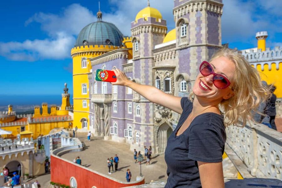 Lisbon: Pena Palace, Sintra, Regaleira, Roca, Cascais Tour - Pena Palace: the colorful first stop