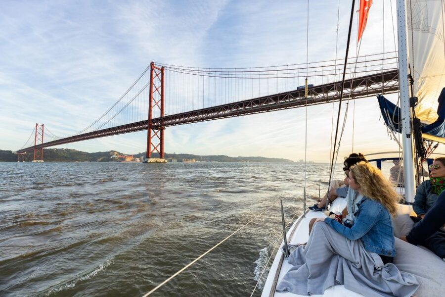 Lisbon: Sailing Tour on the Tagus River - Under the 25 de Abril Bridge