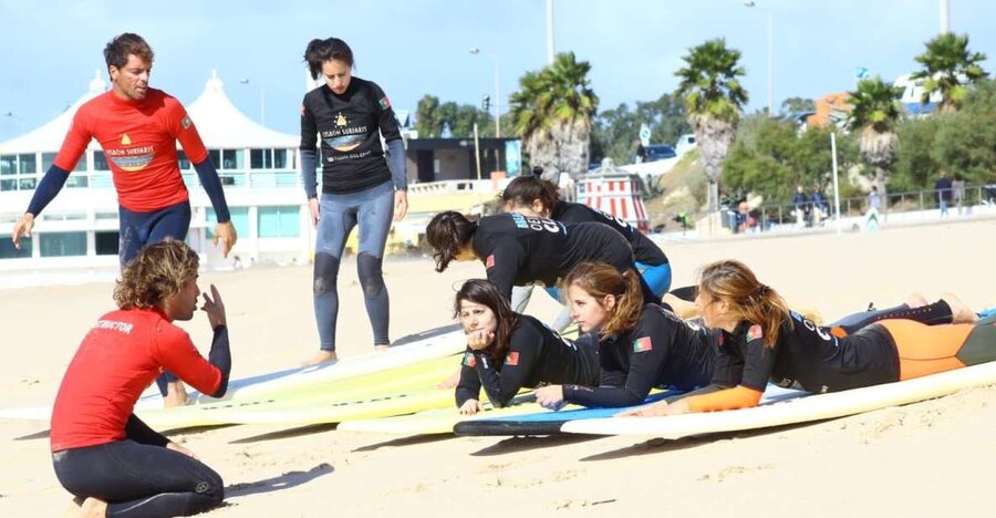 Lisbon: Surf Lesson - The safety briefing comes before the fun
