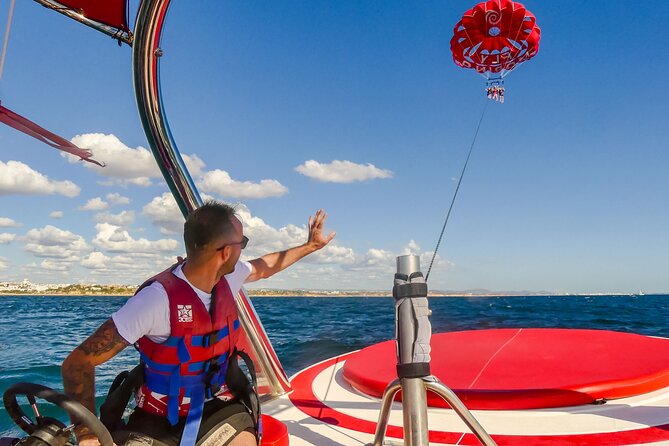 Parasailing from Albufeira Marina by Boat - Taking off from Albufeira Marina