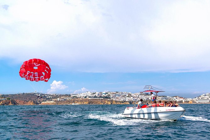 Parasailing from Albufeira Marina by Boat - A crew that helps first-time flyers relax
