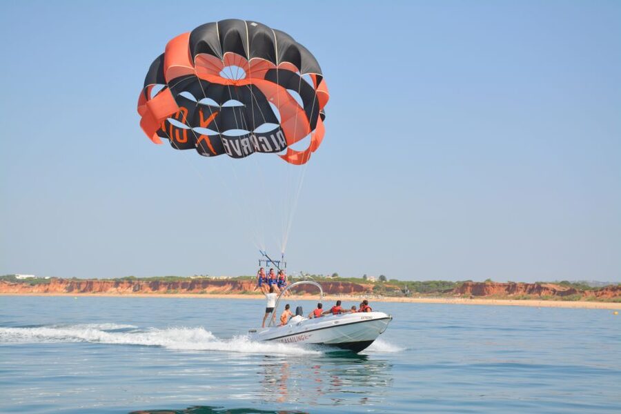 Parasailing Vilamoura - Leaving Vilamoura Marina for the open Atlantic