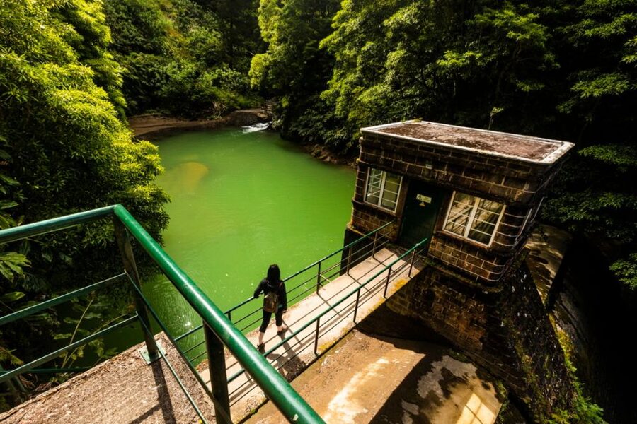 Ponta Delgada: Hidden Gems of São Miguel Full-Day Van Tour - Walking beside water to a small dam