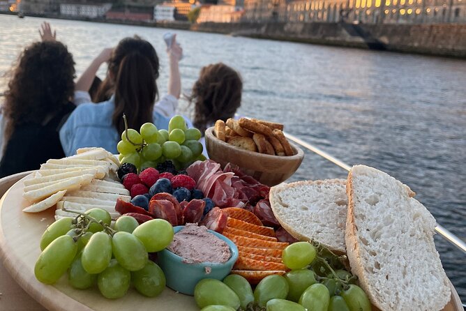 Port : 6 Bridges Private Yacht Cruise with Local Wine & Snacks - Foz do Douro: wine and a regional board at the river mouth