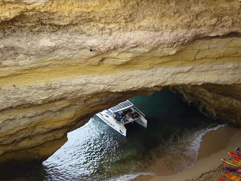 Portimão: Benagil Caves & Golden Coast Eco Catamaran Tour - From Pier M to Carvoeiro’s cliff coast