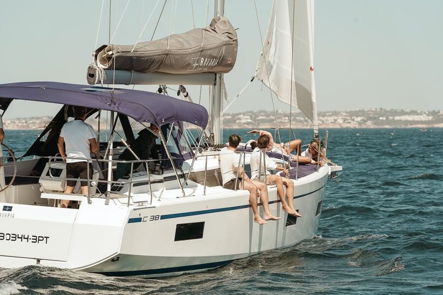 Portimao: Luxury Sail-Yacht Cruise with Sunset Option - Golden cliffs, rock arches, and beaches viewed from offshore